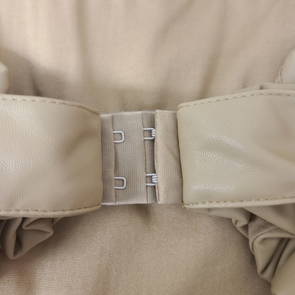 DO+BE Camel Faux Leather Mini Dress Size Medium - Picture 10 of 13